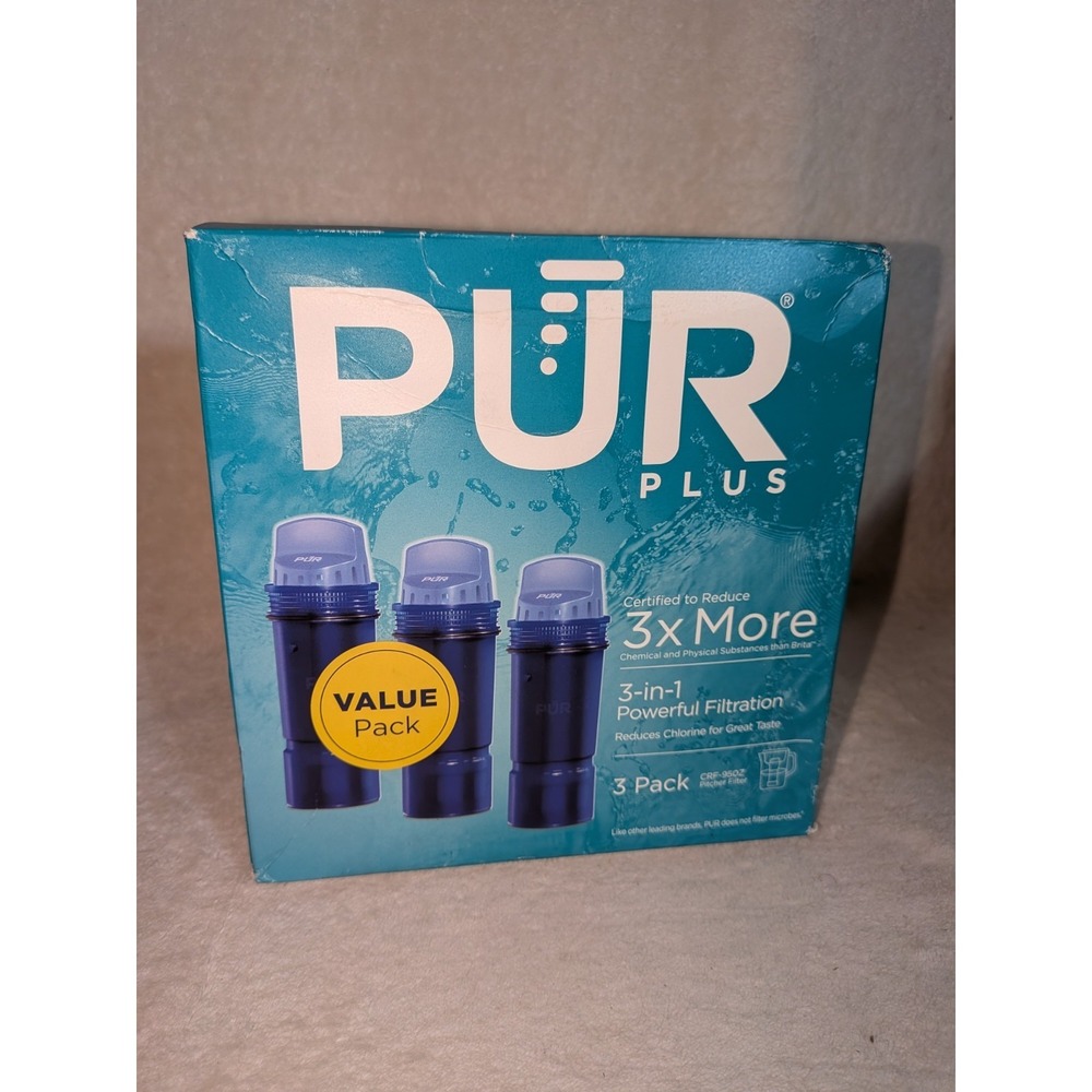 *New* Genuine PUR PLUS 3-in-1 Water Pitcher Replacement Filter 3 Pack (CRF-950Z)